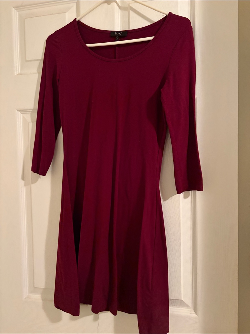 love J Scoop Neck A-Line Midi Dress in Deep Wine